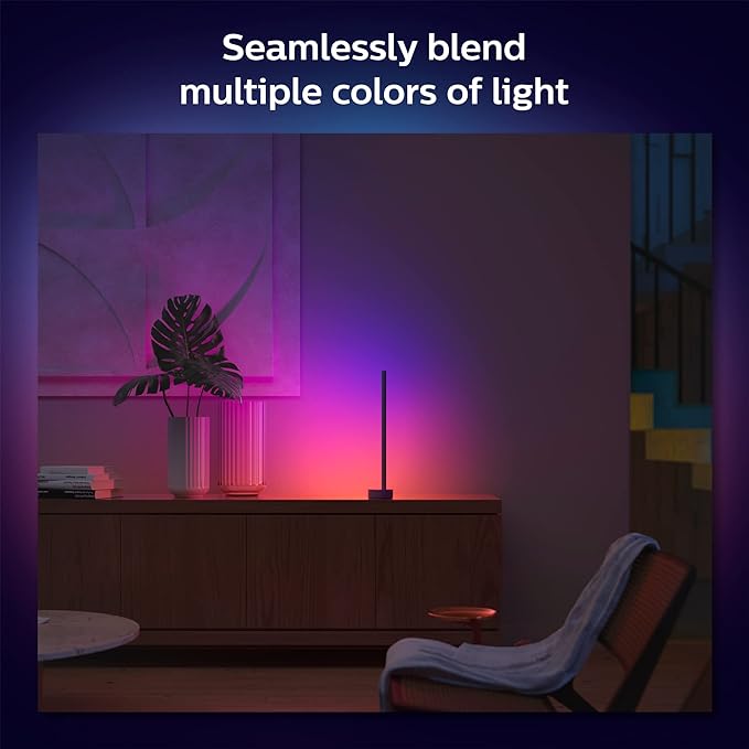 Philips Hue Signe Smart Table Lamp, Black - White and Color Ambiance LED Color-Changing Light - 1 Pack - Control with Hue App - Works with Alexa, Google Assistant, and Apple Homekit PhilipsHue