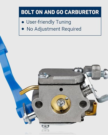 HUZTL 590460102 Carburetor for Husqvarna 125B 125BX 125BVX Leaf Blower Parts C1Q-W37 Carb Air Filter Fuel Line Kit - LeafyLoom