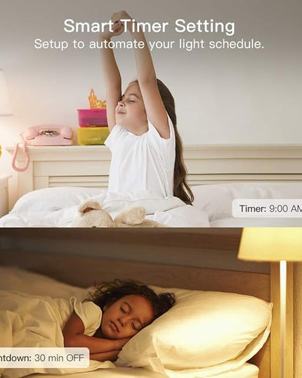TREATLIFE Smart Light Bulbs, WiFi LED Light Bulb, Dimmable Smart Bulb Works with Alexa, Google Home, SmartThings, Warm White& Cool White(2700K-6500K), 2.4Ghz, 800LM, E26, A19, 9W, No Hub Required TREATLIFE