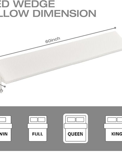 Queen Size Pillow Wedge Pillow Headboard Bed Gap Filler Queen Nora Pillow Long Bed Pillow Wedge for Headboard Gap Mattress Space Filler Pillow Stopper Triangle Foam Pillow Sleeping Bed Accessories - LeafyLoom