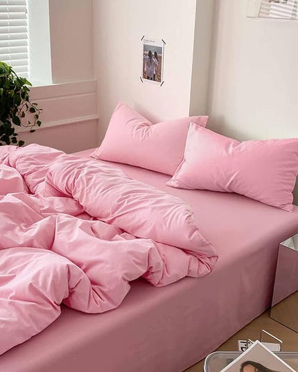 ETDIFFE Pink Queen Size Comforter, 3 Piece Aesthetic Modern Bedding Set - Soft & Lightweight All Season Microfiber Down Alternative Bed Comforter with 2 Pillow Shams for Women Girls - LeafyLoom