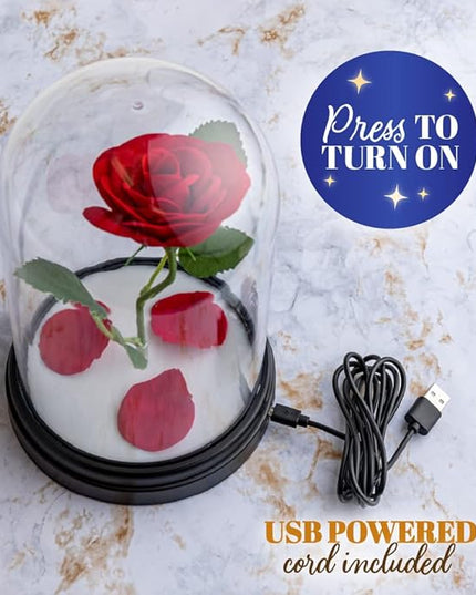 Paladone Beauty and The Beast Enchanted Rose Light, Touch Activated, Officially Licensed Disney Merchandise - LeafyLoom