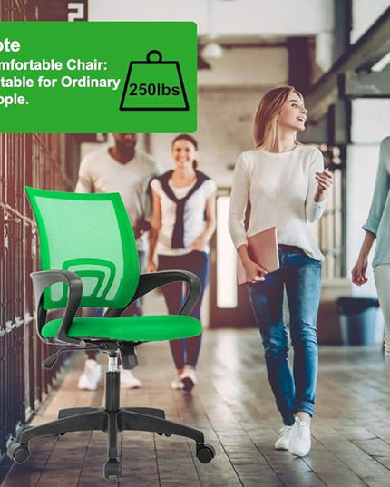 BestOffice Home Office Chair Ergonomic Desk Chair Mesh Computer Chair with Lumbar Support Armrest Executive Rolling Swivel Adjustable Mid Back Task Chair,Green - LeafyLoom