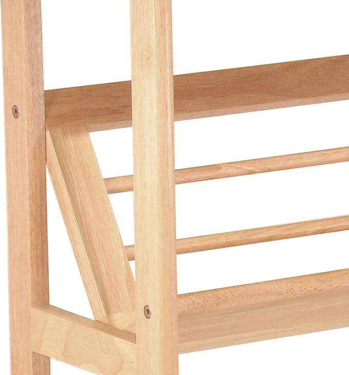 Winsome Mission Beech Wood 4-Tier Bookshelf With Slanted Shelf, Natural (82430) - LeafyLoom