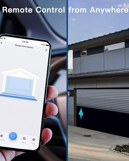 LoraTap Smart WiFi Garage Door Opener Controller, Wireless Remote Control Switch Timer Open/Close Monitor, Smart Life App Control, Voice Control, Works with Alexa and Google Home, No Hub Required LoraTap