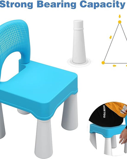 burgkidz Plastic Toddler Chair, Durable and Lightweight Kids Chair, 9.3" Height Seat, Indoor or Outdoor Use for Toddlers Boys Girls Blue - LeafyLoom