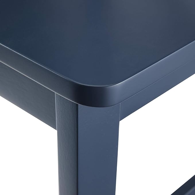 Walker Edison Bennet Bennett Farmhouse 5 Piece Table and X Back Chair Dining Set, Set of 5, Navy Blue - LeafyLoom