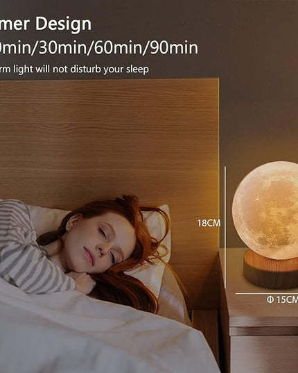 Light Therapy Lamp 10000 Lux, Happy Sunlight Lamps UV-Free with 3 Color Temperatures, Adjustable Brightness,Timer & Memory Function, Sun Lamp, Full Spectrum Light for Home, Office (Happy Moon Lamp) - LeafyLoom