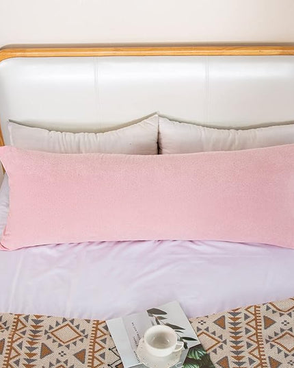 Full Body Pillow for Adults, Long Pillow for Sleeping, Large Firm Bed Pillow for Side Sleepers with Cover, 20x54 Inches (Pink) - LeafyLoom