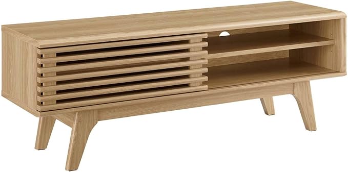 Modway Render Mid-Century Modern Low Profile 48 Inch TV Stand in Oak, 48" - LeafyLoom