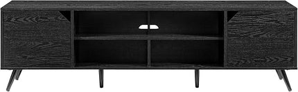 Walker Edison Nora Modern Minimal Open-Shelf Stand for TVs up to 80 Inches, 70 Inch, Black - LeafyLoom