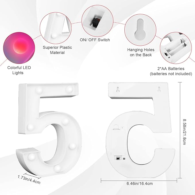 Letter LED Lights, Colors Changing LED Marquee Letter Lights, Dimmable Night Lights for Wedding, Birthday, Holiday, Party, Bar, Christmas Decoration,Dorm Room Decor-Multicolor 5 - LeafyLoom