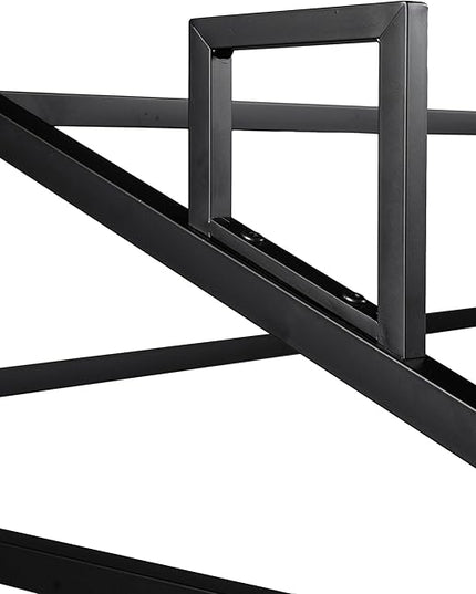 Bellemave Queen Size Metal Floor Bed for Kids,Montessori Floor Bed with Roof,House Bed for Boys Girls,Metal House Shape Platform Bed,Black - LeafyLoom