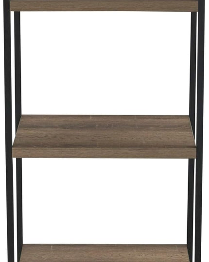 Household Essentials 5 Tier Storage Tower Metal, Grey Shelf – Black Frame, Ashwood - LeafyLoom