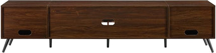 Walker Edison Nora Modern Minimal Open-Shelf Stand for TVs up to 90 Inches, 80 Inch, Dark Walnut - LeafyLoom