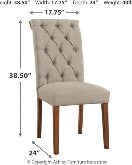 Signature Design by Ashley Harvina French Country 19" Tufted Upholstered Dining Chair, 2 Count, Beige - LeafyLoom