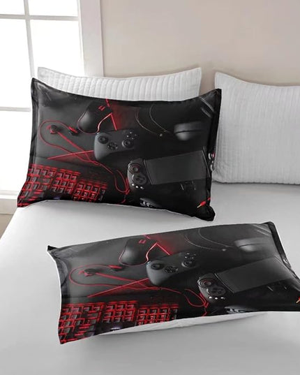 Gaming Comforter for Boys Teens,Game Bedding Sets Twin,Kids Gamer Comforter Set,Video Game Bedroom Decor,Gamepad Controller Duvet Insert All Season 3 Piece 1 Comforter and 2 Pillowcases - LeafyLoom