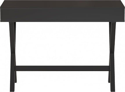 Flash Furniture Dolly Computer Desk - Black Writing Desk with Open Storage Compartments - 42" Long Home Office Desk Table for Bedroom - LeafyLoom