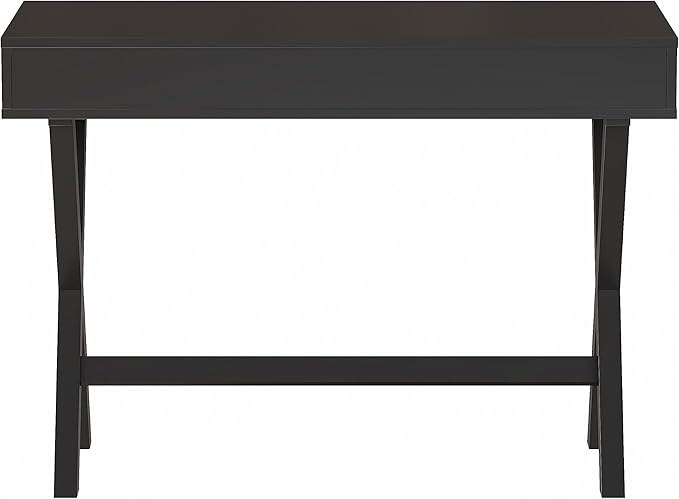 Flash Furniture Dolly Computer Desk - Black Writing Desk with Open Storage Compartments - 42" Long Home Office Desk Table for Bedroom - LeafyLoom