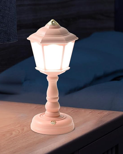 Mini Desk lamp Vintage, LED Desk Lamp Dimmable Table Lamp Reading Lamp with USB Charging Port, Sensitive Control, Eye-Caring Office Lamp,Very beautiful decorative desk lamp (Pink) - LeafyLoom