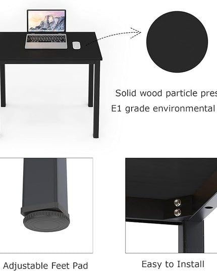 sogesfurniture 47.2 inches Office Desk Computer Desk Gaming Desk Computer Table Sturdy Writing Workstation for Home Office, Black - LeafyLoom