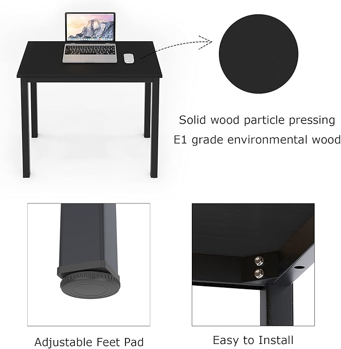 sogesfurniture 47.2 inches Office Desk Computer Desk Gaming Desk Computer Table Sturdy Writing Workstation for Home Office, Black - LeafyLoom