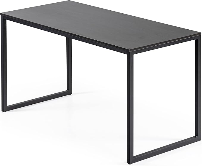 ZINUS Jennifer 55 Inch Black Frame Desk, Computer Workstation, Office Desk, Easy Assembly, Deep Espresso - LeafyLoom