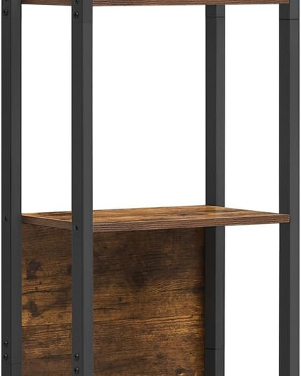 VASAGLE 5-Tier Bookshelf, Book Shelf with Drawer, Industrial Bookcase, with Steel Frame, for Living Room, Home Office, Bedroom, 9.4 x 15.7 x 65 Inches, Rustic Brown and Black ULLS146B01 - LeafyLoom