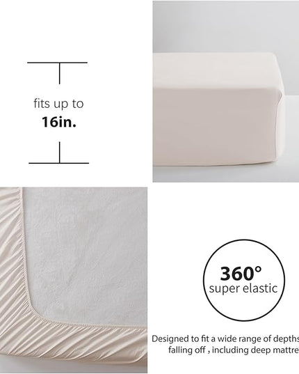 Anluoer Queen Comforter Set, khaki Tufted Bed in a Bag 7 Pieces with comforters and sheets, All Season Bedding Sets with 1 Comforter, 2 PillowShams, 2 Pillowcases, 1 Flat Sheet, 1 Fitted Sheet - LeafyLoom