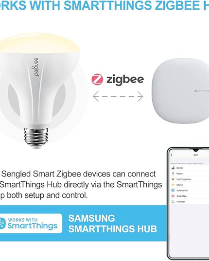 Sengled Smart Bulb, Zigbee Hub Required, Smart Light Bulb Works with Alexa, Google Home, SmartThings, Homekit and Siri, BR30 Dimmable Flood Light Bulb for Cans, Soft White 2700K, 650 LM, 9W, 1 Pack Sengled