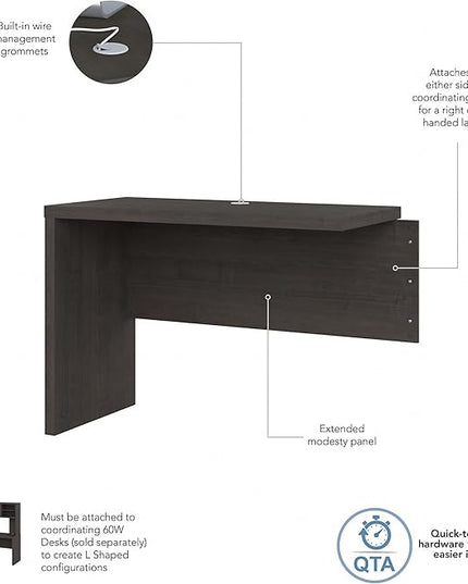 Bush Business Furniture Echo Desk Return/Bridge, Charcoal Maple - LeafyLoom