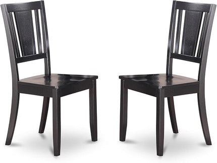 East West Furniture Norfolk 3 Piece Room Set Contains a Rectangle Kitchen Table with Butterfly Leaf and 2 Dining Chairs, 32x54 Inch, NODU3-BLK-W - LeafyLoom