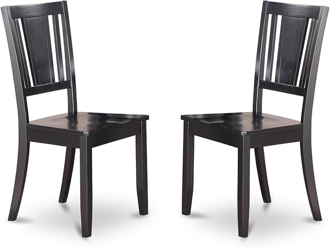 East West Furniture Norfolk 3 Piece Room Set Contains a Rectangle Kitchen Table with Butterfly Leaf and 2 Dining Chairs, 32x54 Inch, NODU3-BLK-W - LeafyLoom