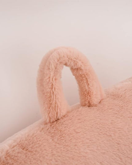 Aimuan Reading Pillow Bed Rest Pillow with Arms Rabbit Fur Back Pillow for Sitting up in Bed Adults Teens Incline Rest Sleeping Snoring with Pregnancy Lumbar Waist Support (Standard, Blush) - LeafyLoom