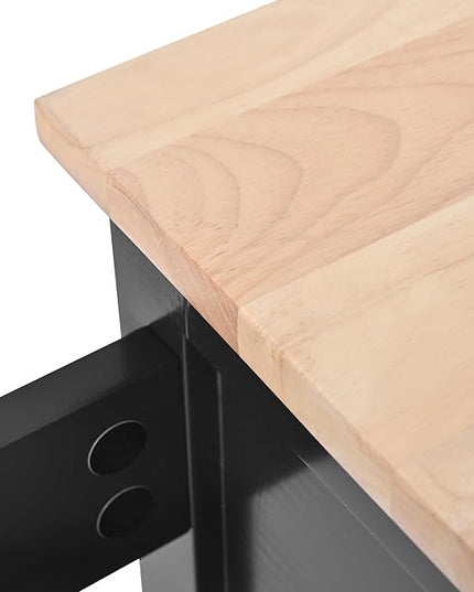 53Inch Kitchen Island Table with8 Handle-Free Drawers & Storage, Kitchen-Cart on Locking Wheels w/Rubber Wood Countertop, for Dinning Room, Coffee Bar - LeafyLoom