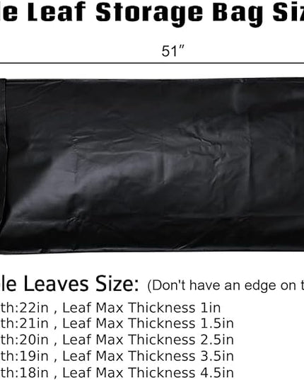 Table Leaf Storage Bag Padded, Heavy Duty Dining Table Leaf Bag, 51 x 24in Extra Thick Flannel Backing Interior/Exterior Dining Table Cover, Scratch Resistant, Fit 50 × 20in Table Leaves - LeafyLoom