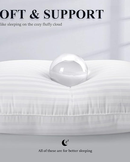 COZSINOOR Bed Pillows Queen Size: Hotel Quality Set of 2 - Down Alternative Microfiber Filled for Back, Stomach, Side Sleepers, Breathable & Skin-Friendly - LeafyLoom
