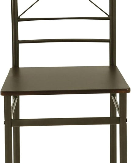 NicBex Small Dining Table Set for 4 Counter Height Dining Table Set 5-Piece Rectangle Dining Set for Kitchen, Breakfast Nook Living Room, Steel Frame, Space-Saving, Brown - LeafyLoom