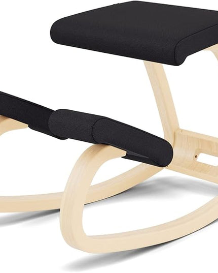 Varier Variable Balans, Original Kneeling Chair, Ergonomic Office Chair, 10-year Limited Warranty, Designed by Peter Opsvik Black/Natur - LeafyLoom