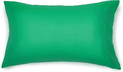 Amazon Basics 7 Piece Microfiber Kid's Bed-in-a-Bag Bedding Set, Full/Queen, Green, Solid - LeafyLoom