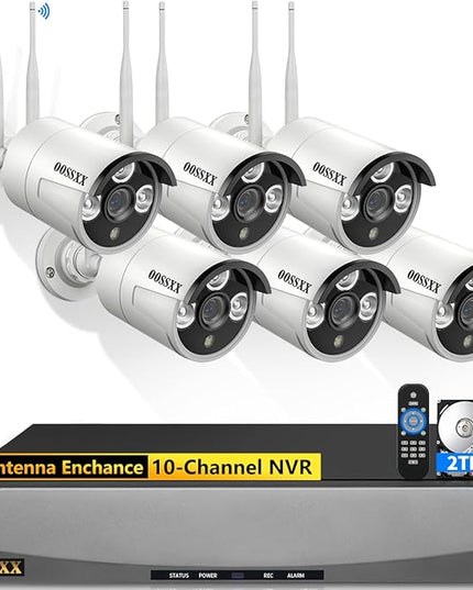 (Dual Antennas for Wi-Fi Enhanced) AI Human Detected 2-Antennas Enhance Outdoor Wireless Security Camera System WiFi Video Surveillance System OOSSXX