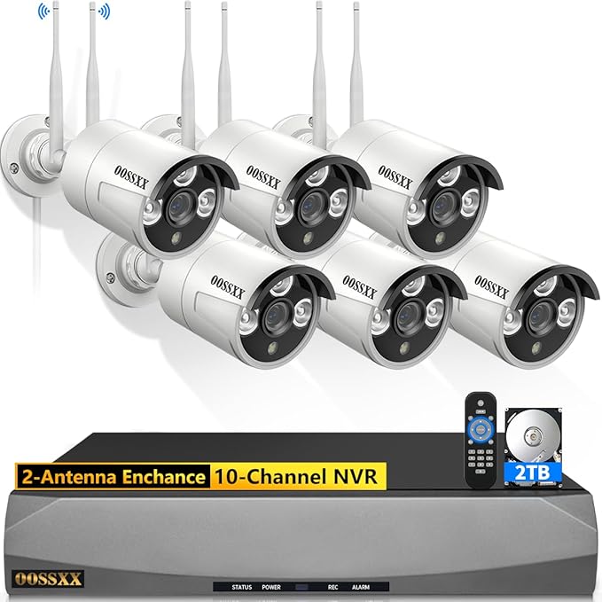 (Dual Antennas for Wi-Fi Enhanced) AI Human Detected 2-Antennas Enhance Outdoor Wireless Security Camera System WiFi Video Surveillance System OOSSXX