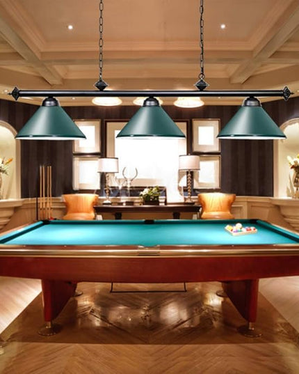 Wellmet Pool Table Light, 59” Hanging Billiard Lights, Adjustable Kitchen Island Lighting Fixture for Billiard Bar Table, Green - LeafyLoom