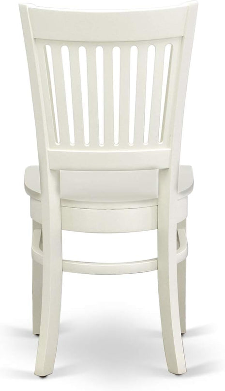 East West Furniture NOVA5-LWH-W 5 Piece Dining Room Table Set Includes a Rectangle Kitchen Table with Butterfly Leaf and 4 Dining Chairs, 32x54 Inch, Linen White - LeafyLoom
