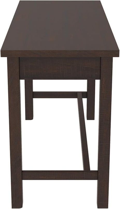 Signature Design by Ashley Camiburg Modern Home Office Writing Desk with Drawers, Warm Brown - LeafyLoom
