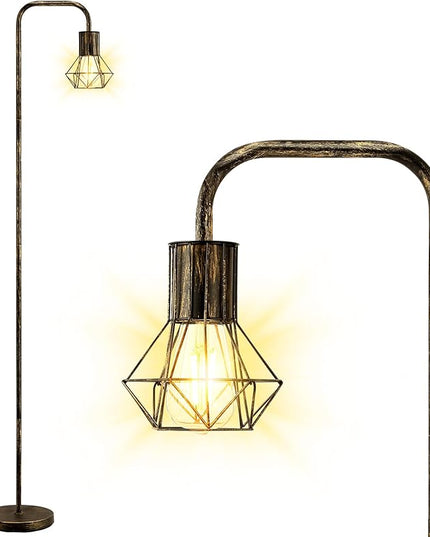 BoostArea Industrial Standing Lamp with 6W LED Bulb,E26 Socket,On/Off Footswitch,Whole Metal,Modern Floor Lamp for Bedroom,Office, Living Room,Rustic,Vintage,Farmhouse - LeafyLoom