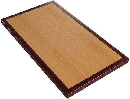 Flash Furniture Glenbrook 30" x 48" Rectangular 2-Tone High-Gloss Cherry Resin Table Top with 2" Thick Mahogany Edge - LeafyLoom