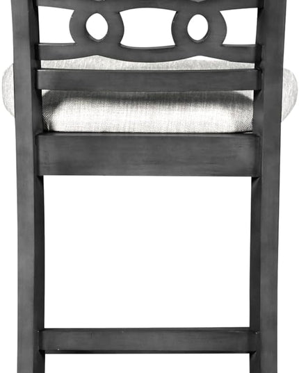 New Classic Furniture Gia Counter Dining Chair (Set of Six), Light Gray Fabric Upholstered Seat & Back Rest, Gray - LeafyLoom