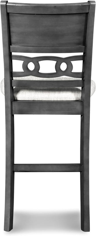 New Classic Furniture Gia Counter Dining Chair (Set of Six), Light Gray Fabric Upholstered Seat & Back Rest, Gray - LeafyLoom