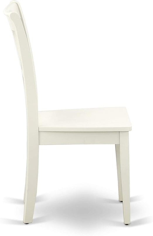 East West Furniture NDCL3-LWH-W Norden 3 Piece Modern Set Contains a Rectangle Wooden Table with Dropleaf and 2 Dining Chairs, 30x48 Inch, Linen White - LeafyLoom